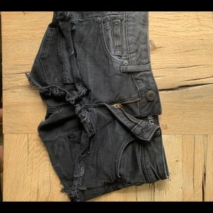 Black jean shorts